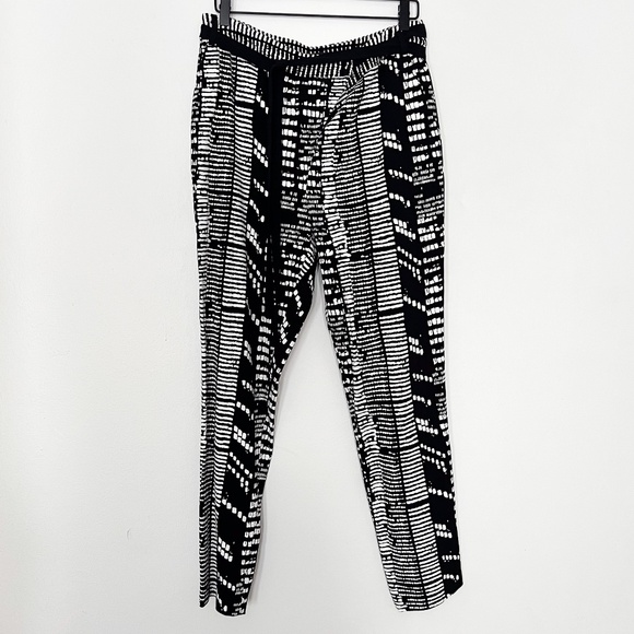 Proenza Schouler black and white pattern tie waist pants size 8 - Picture 2 of 6